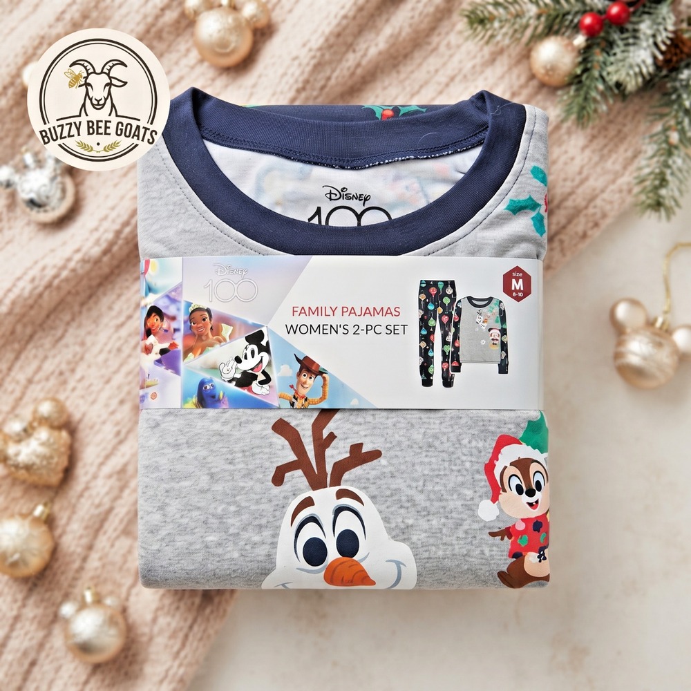 Disney 100th Anniversary Family Pajama Set Women's Cotton Blend 2-Piece Winter